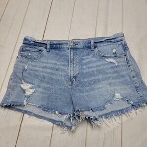 Abercrombie & Fitch the mom shorts high rise ripped distressed 16